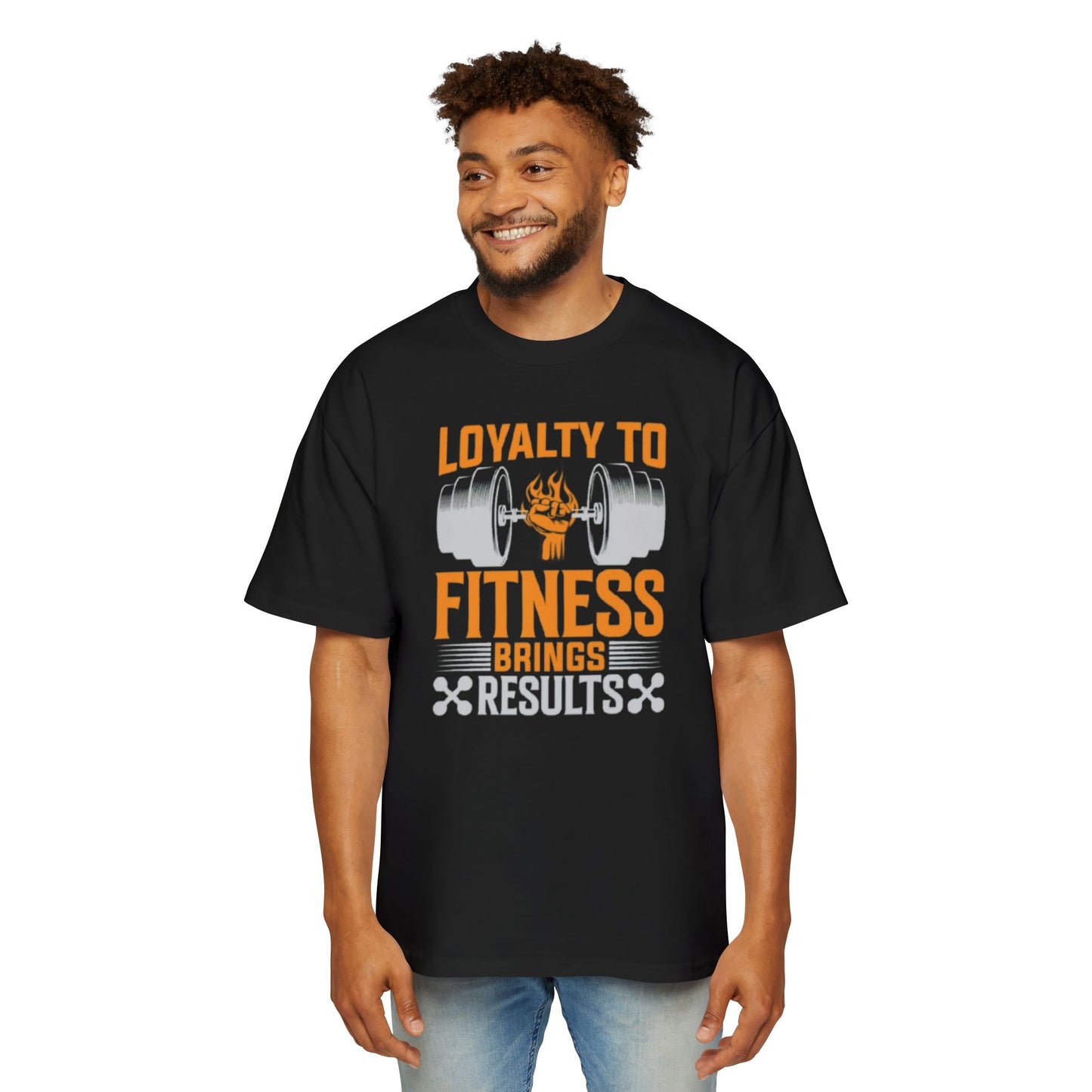 Unisex Oversized Fitness T-Shirt — "Loyalty to Fitness Brings Results" Motivational Gym Tee